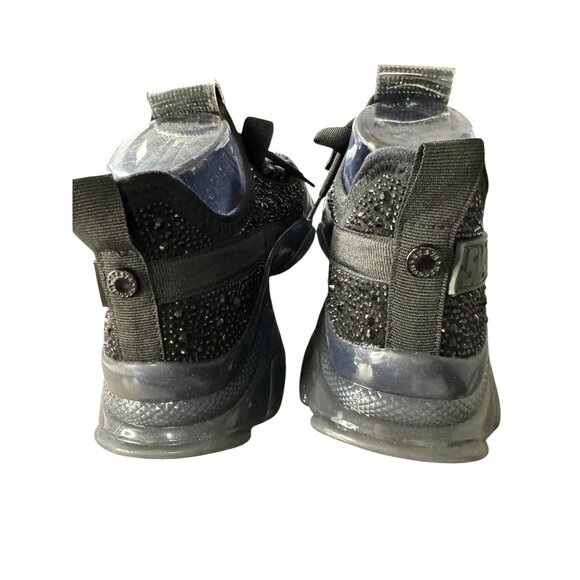 NWOT Steve Madden Maxima-R Black Rhinestone Embellished‎ Sneakers Women's Size 8 - Picture 11 of 16